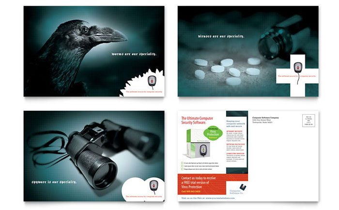 Postcard Template Design - Computer Software Company