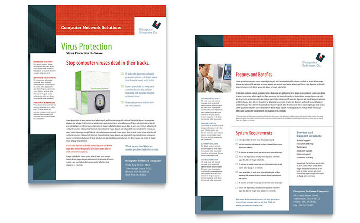Datasheet Template Design - Computer Software Company