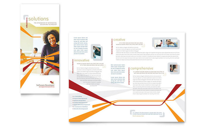 Tri Fold Brochure Template Design - Software Developer