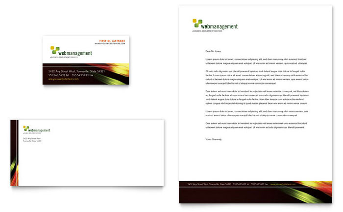 Business Card & Letterhead Template Design - Internet Software