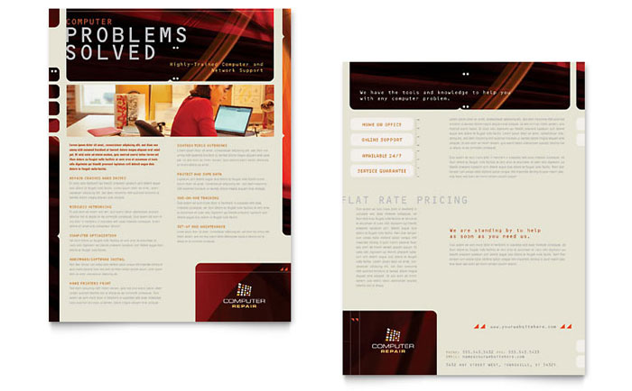 Datasheet Template Design - Computer Repair