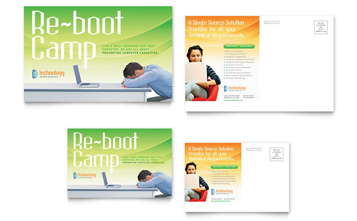Postcard Template Design - Computer Services & Consulting