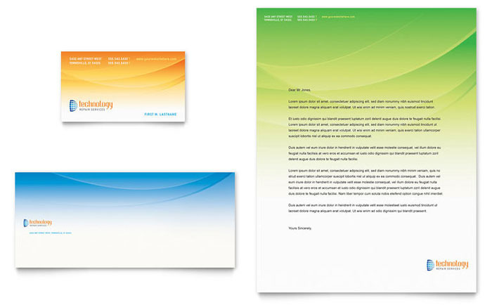 Business Card & Letterhead Template Design - Computer Services & Consulting