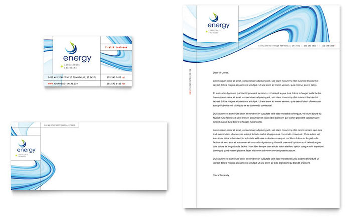 Business Card & Letterhead Template Design - Renewable Energy Consulting