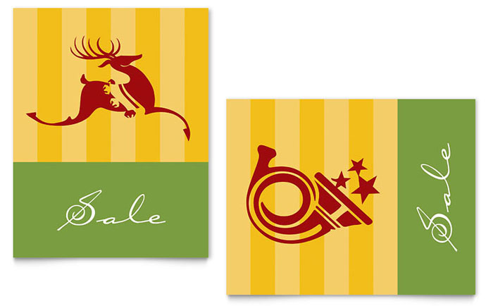 Christmas Reindeer & Trumpet - Business Marketing Templates