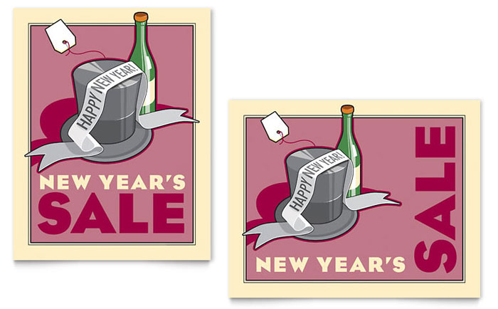 New Year's Champagne - Business Marketing Templates