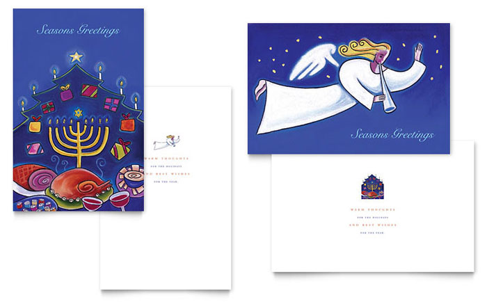 Holiday Seasons Menorah - Business Marketing Templates