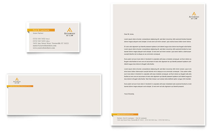 Legal Advocacy Business Card & Letterhead Template Design