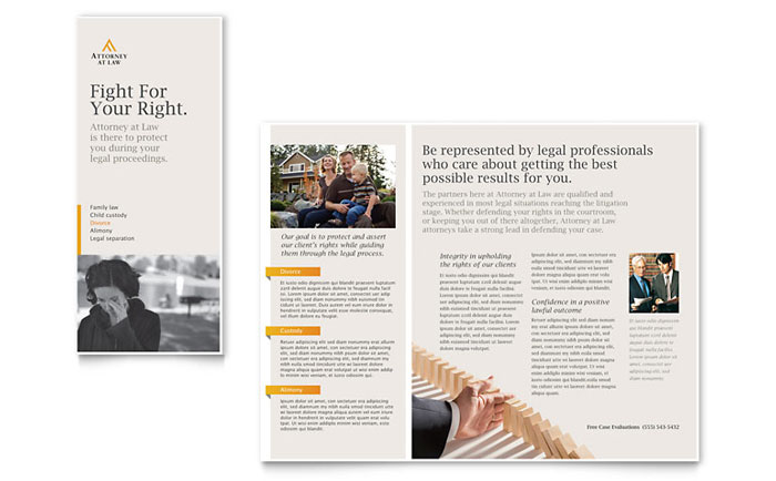 Legal Advocacy Tri Fold Brochure Template Design