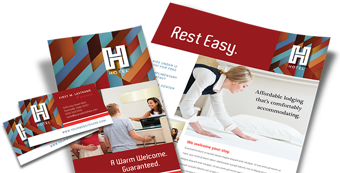 Travel hotel brand identity marketing templates