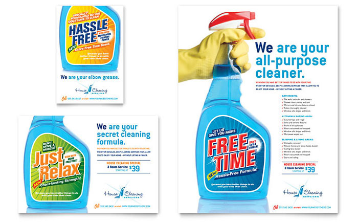 Cleaning Service Advertisement Flyer InDesign Template