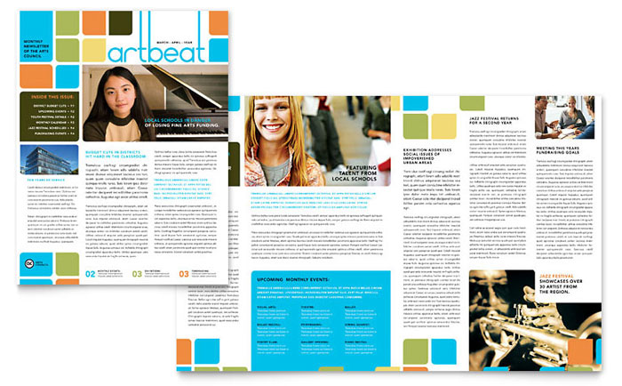 InDesign Template - Art Newsletter Template