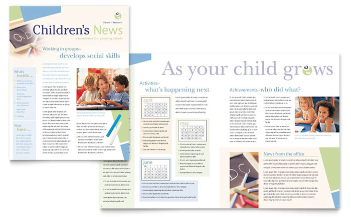 Childcare Classroom Newsletter Design Example