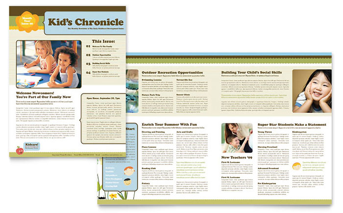 Creative Classroom Newsletter Design Example