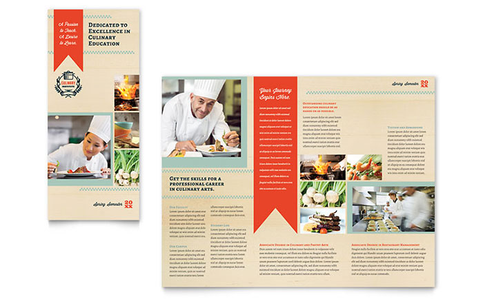 Culinary Arts School - Trifold Brochure Design Example