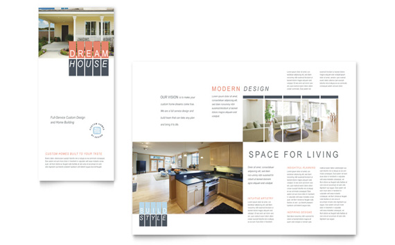 Custom Home Building Tri Fold Brochure Design