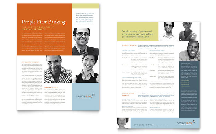 Personal Banking Two Page Brochure Template