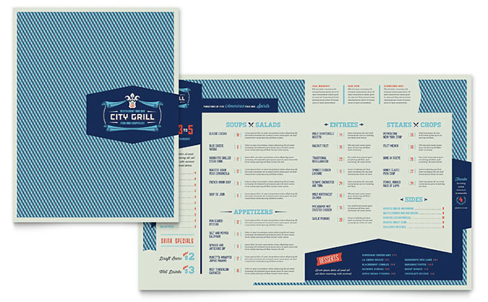 Fine dining menu design with elegant layout for restaurant branding