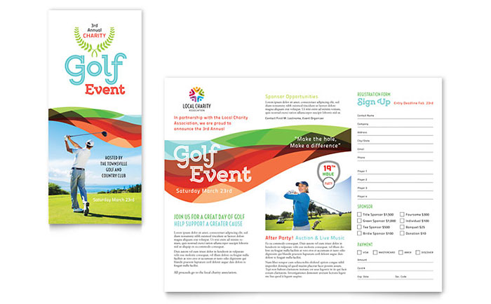 Golf Tournament - InDesign Tri Fold Brochure Template