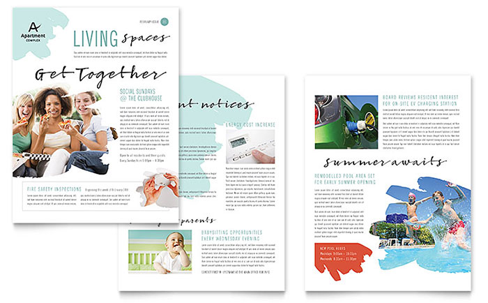 Modern minimal newsletter template with playful InDesign layout
