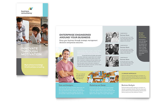 InDesign trifold brochure template for business marketing