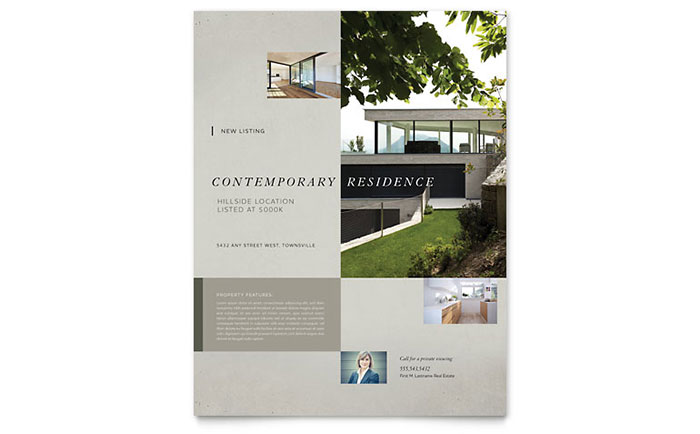 Real Estate Flyer Sample #7 - Contemporary Residence