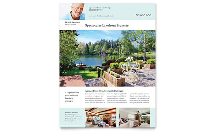 Real Estate Flyer Sample #3 - Lakefront Property