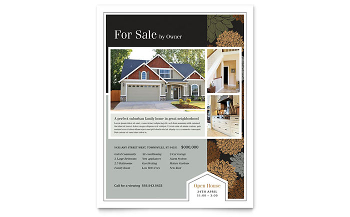 Real Estate Flyer Sample #5 - Suburban House