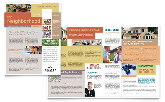 Real estate newsletter template for property updates and listings