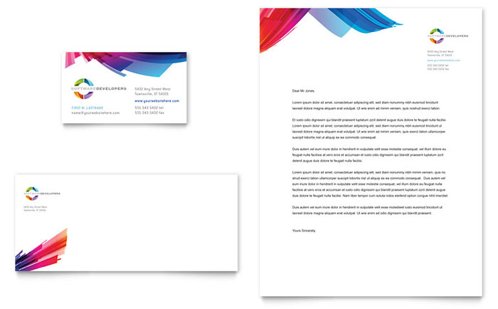 Computer Company Stationery Design Example