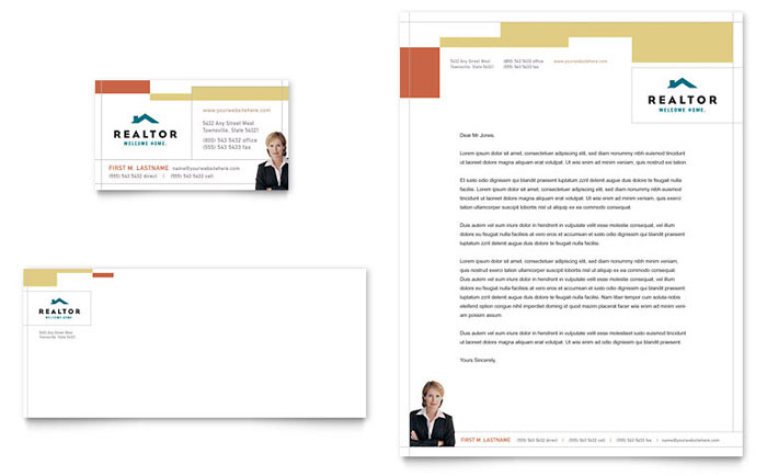 Real Estate Agent Stationery Design Example