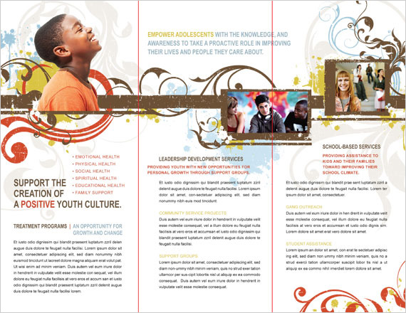 Tri-Fold Brochure Template Inside Spread Fold Lines