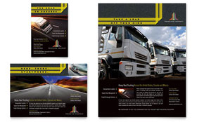 Trucking & Transport Flyer & Ad Template Design - InDesign, Illustrator, Word, Publisher, Pages, QuarkXPress, CorelDraw