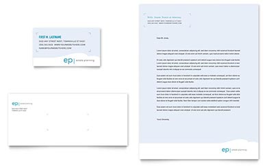 Estate Planning Business Card & Letterhead Template Design - InDesign, Illustrator, Word, Publisher, Pages, QuarkXPress, CorelDraw