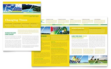 Environmental Conservation Newsletter Template Design - InDesign, Illustrator, Word, Publisher, Pages, QuarkXPress, CorelDraw