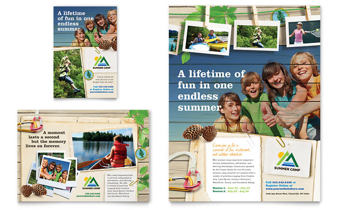 Kid's Summer Camp Flyer InDesign Layout
